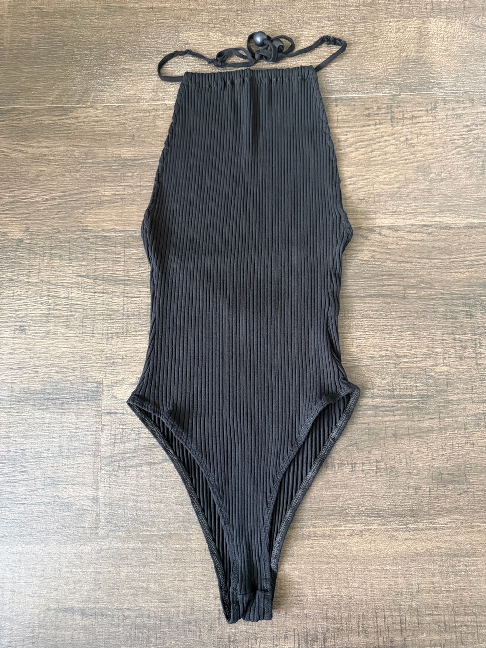 FARM Rio Ribbed Halter Low Back Bodysuit - Size M (0216)